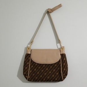 Vintage Etienne Aigner Classic Canvas  Leather Bag